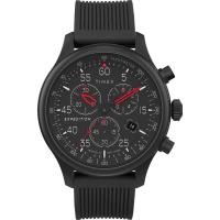ราคา Timex Men s Expedition Field 43mm Watch Brown Strap Black Dial Gunmetal Case Blackout Red Silicone Strap (45857424534)