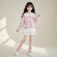 ราคา ชุดเด็กสไตล์เกาหลี สบาย ๆ เสื้อกันหนาวแบบทหาร ชุดกระโปรงสองชิ้นลายเค้ก (53357359116)