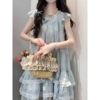 ราคา ชุดญี่ปุ่นน่ารัก ลายดอกไม้ แขนบาน สไตล์เจ้าหญิง พองกระโปรง สำหรับฤดูร้อน (41707153786)