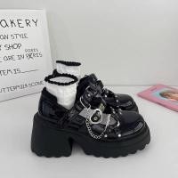 ราคา ขายร้อน รองเท้า F X Lolita รองเท้าหนังขนาดเล็กส้นสูงสีดำหนาสำหรับผู้หญิงรองเท้าชั้นเดียวแนววินเทจ JK พื้นหนาแนวญี่ปุ่นแบบใหม่ฤดูร้อนบาง2023 (26068495727)
