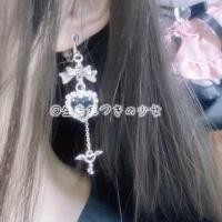 ราคา F X น่ารัก ต่างหูเอิร์ธไล สไตล์สาวญี่ปุ่น หวาน พลอยเทียม หัวใจ โบว์ ต่างหู ต่างหู ต่างหู คลิปหู (25776243626)