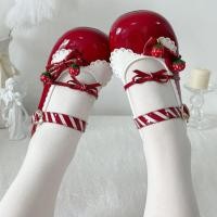 ราคา รองเท้าน่ารักสไตล์Lolita F amp X ดีไซน์BellToe มีลายลูกไม้และสีสันเหมือนสตรอเบอร์รี่ เหมาะสำหรับนักเรียน (41857697019)