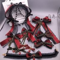 ราคา โบว์ตกแต่ง ญี่ปุ่น โลลิต้า เบอร์กันดี มืด ลูกไม้ ลูกปัด โซ่ กิ๊บติดผม ที่คาดผม โกธิค โลลิต้า โลลิต้า KC ที่คาดผม ชุดหญิง น่ารัก เครื่องประดับผม (18094856450)