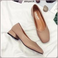 ราคา รองเท้าคัทชู หน้าตัด Block Heels ส้นสูง1 5นิ้ว รองเท้าKaimooksissy 833 12 883 12 (57057824959)