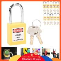 ราคา Honglai Lockout Tagout ชุดล็อคชุด 10 ชุด 38 มม ไนลอน PA เหล็กล็อคแท็กกุญแจพร้อมกุญแจสำหรับ Chemical Power สีเหลือง (58008330444)