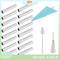 ราคา ecshop1 ph 19 ชิ้น Cannoli Tubes รูปแบบชุดครีมฮอร์นเดนมาร์กแม่พิมพ์ขนมสําหรับเชลล์ครีมม้วน (55158384241)