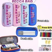ราคา BeccaBag กล่องดินสอ 2 ชั้น large capacity pencil bag กล่องดินสอ diy pencil case กระเป๋าผ้า (43569719807)