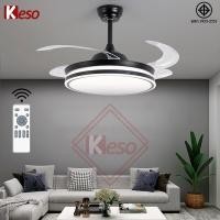 ราคา Keso เปลี่ยนสีไฟ 3 สี พัดลมเพดานLED ไฟพัดลมอัจฉริยะ มีรีโมทควบคุม ระบบรีโมท (26035003160)