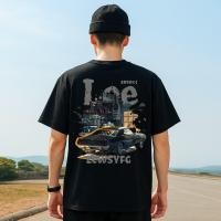 ราคา เสื้อยืดคอกลม แขนสั้น Oversize t shirt พิมพ์ลายหน้า หลังเท่ๆ สไตล์อเมริกัน เสื้อสตรีทแฟชั่นเท่ๆ เสื้อยืดผู้ชาย สีขาว ดำ (56057643238)
