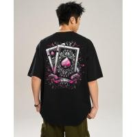 ราคา ไพ่พิมพ์ลาย เสื้อยืดโอเวอร์ไซส์ playing card ผ้าคุณภาพสูง ผ้าCOTTON ไม่ต้องรีด unisex จัดส่งจากประเทศไทย (51258384413)