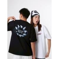 ราคา The soul flies beyond time เสื้อยืด โอเวอร์ไซส์ คอตตอน 100 สีดำ สีขาว (48008345663)