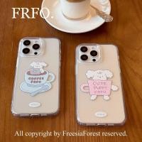 ราคา น่ารัก ins Coffee Puppy เหมาะสําหรับ Apple 17promax เคสโทรศัพท์ iPhone15 คู่ 14 16 เคสโทรศัพท์โปร่งใสสูง (47507439656)