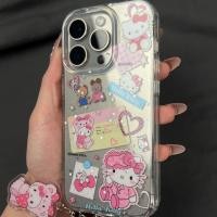 ราคา ชุดนอน kitty ซอสเหมาะสําหรับ Apple 16 15 14promax เคสโทรศัพท์ 12 11 Creative xr xs โปร่งใส 7 8p Glitter เคสโทรศัพท์ (26332051547)