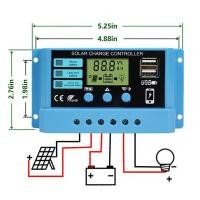 ราคา OZTH 30A 20A 10A Solar Charge Controller 12V 24V Auto แผงพลังงานแสงอาทิตย์ PV LCD Controller สําหรับแบตเตอรี่ตะกั่วกรด Dual USB Vary (46607660974)