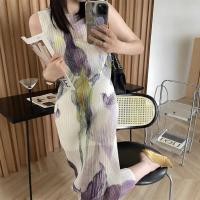 ราคา ชุดเดรสอัดพลีทคุณภาพสูงสำหรับผู้หญิง สไตล์เรโทรคลาสสิก แขนกุด สไตล์เพรียวบาง กระโปรงยาว โปรโมชั่นพิเศษ (54107573816)