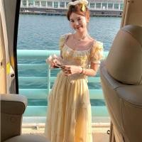 ราคา ชุดกระโปรงย้อนยุคฝรั่งเศส สไตล์สแควร์คอพัฟ สำหรับฤดูร้อน (41228564341)