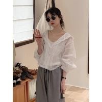 ราคา สินค้าใหม่ เกาหลีหวานลูกไม้คลุมด้วยผ้าครีมกันแดดเสื้อผู้หญิงบางแขนยาวหลวมสบายๆทุกการแข่งขันขนาดเล็กด้านบนฤดูใบไม้ผลิฤดูร้อน (45405312797)