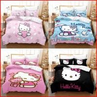 ราคา SQ2 Hello Kitty ชุดเครื่องนอนผ้าปูที่นอนผ้านวมปลอกหมอนบ้านห้องนอนล้างทําความสะอาดได้หอพักชุด QS2 (52007990114)