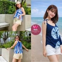 ราคา เสื้อสายเดี่ยว งานย้อมครามธรรมชาติลายมัดย้อม ผ้านิ่มใส่สบาย (7625698364)