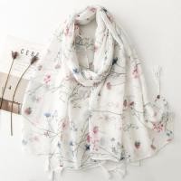 ราคา ผ้าพันคอไหม ลายดอกไม้สีขาว สำหรับฤดูกาลใบไม้ผลิและฤดูร้อน ในสไตล์บาหลี (49608446546)