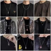 ราคา สร้อยคอมетัลไทเทเนียมสไตล์ฮิปฮอปสำหรับผู้ชาย มาพร้อมจี้ตัวอักษรแบบเกาหลี (57452315782)