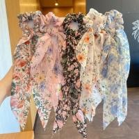 ราคา Streamer Floral Hair Tie ins Influencer สไตล์ใหม่ดอกไม้ผม Tie ผ้าพันคอผ้าไหมผม Tie ผม Tie ยางรัด Fema (49902606565)