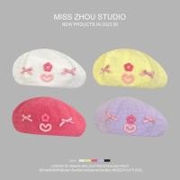 ราคา หมวกเบเรต์สไตล์ญี่ปุ่น หวาน มีลายดอกกุหลาบสีชมพู เหมาะสำหรับฤดูร้อน (49357711485)