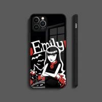 ราคา BK 1 การ์ตูน Emily The Strange เคสโทรศัพท์กระจกนิรภัย 002 สําหรับ IPhone 17 15 14 13 Mini 12 Pro 11 14 Max X XR XS 8 7 6s Plus SE 2020 ปกหลัง 0821 (24221783487)