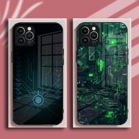 ราคา Future Fashion Cyberpunk line For IPhone case Tempered Glass Soft Silicone Black 7 8 xs xsmax xr mini plus A07A (52305302662)