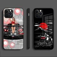 ราคา BK 1 ญี่ปุ่น GTR วิ่งรถเคสโทรศัพท์กระจกนิรภัยสําหรับ IPhone 17 15 14 13 Mini 12 Pro 11 14 Max X XR XS 8 7 6s Plus SE 2020 ปกหลัง 0821 (23189737047)