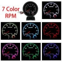 ราคา ไฟ Led 7 สี 3 75 95 มม Tachometer Gauge สีดํา TACHOMETER Gauge Inter Shift Light 0 8000 RPM Fit 12V รถ 4 6 8 กระบอก (25100980138)