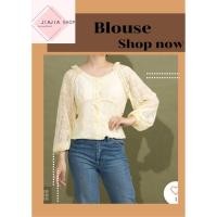 ราคา เสื้อลูกไม้แขนยาว ผูกโบว์หลัง dazzlin มือสองงานคัด สภาพใหม่ (57607112346)