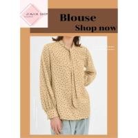 ราคา เสื้อเชิ้ตแขนยาวผ้าซาตินลายจุดผูกโบว์ GU มือสองงานคัด สภาพใหม่ (47456995159)