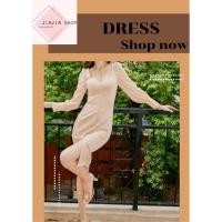 ราคา ชุดเดรสแขนยาว คอเหลี่ยม 45652 มือสองงานคัด สภาพใหม่ (45158576598)