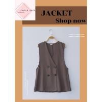 ราคา เสื้อกั๊กสองกระดุมแบบไม่มีปก Lutique มือสองงานคัด สภาพใหม่ (43128840897)