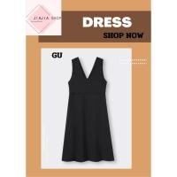 ราคา ชุดเดรสคอวี ทรงบาน GU 343145 มือสองงานคัด สภาพใหม่ (42564830233)