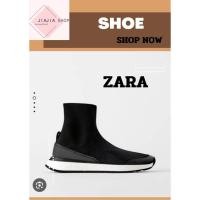 ราคา รองเท้าZara Women Sock style high top sneakers ZARA มือสองงานคัด สภาพใหม่ (26435907621)