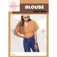 ราคา เสื้อเบลาส์ คอวีผูกโบว์หลัง ANAPป้ายห้อย มือสองงานคัด สภาพใหม่ (43522282623)