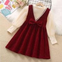 ราคา เดรสเด็กผู้หญิง ชุดปีใหม่สีแดง 2024 ชุดปีใหม่ เสื้อผ้าปีใหม่ (28218898645)