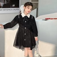 ราคา สไตล์หวานฤดูใบไม้ผลิฤดูใบไม้ร่วงสาวหวานโปโลชุดเจ้าหญิง Tulle Splicing Chanel Style Design Dress (53307253537)