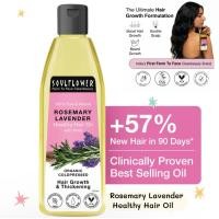 ราคา น้ำมันใส่ผมโรสแมรี่Soulflower Rosemary Lavender Healthy Hair Oil Castor Olive Amla Coconut Vitamin E 225ml (52956736333)