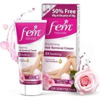 ราคา Fem Fairness Naturals Rose Hair Removal Cream 180g 120g 60g Free For Sensitive skin (52905073061)