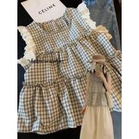 ราคา เสื้อเชิ้ตลายสก็อตแขนเล็กสไตล์ฝรั่งเศสสำหรับฤดูร้อนใหม่สำหรับสาวหวาน ลดอายุ อเนกประสงค์ สไตล์ขี้เกียจ เสื้อแขนกุด (26892982432)