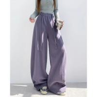 ราคา กางเกงขากว้างทรงฟักทองผูกเชือกสีม่วงสำหรับผู้หญิง สไตล์ฤดูใบไม้ร่วงใหม่ เอวสูง หลวม ลำลอง กำลังเป็นที่นิยม สีม่วง สัมผัส (49956591929)