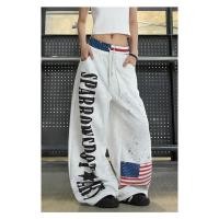ราคา กางเกงวอร์มเอวสองชั้นพิมพ์ลายธงชาติอเมริกันสไตล์เรโทรสำหรับผู้หญิง สไตล์เซ็กซี่ เหมาะสำหรับการเต้นรำ ทรงหลวม อเนกประสงค์ (55406685551)