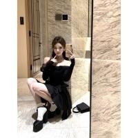 ราคา ชุดเดรสเปิดไหล่สไตล์ชาแนลสุดหรูสำหรับทายาทเศรษฐี ชุดเดรสสีดำตัวเล็กสุดเก๋ ชุดราตรีเข้ารูปช่วงเอวสุดสง่างามสำหรับวันเกิด (50808278648)