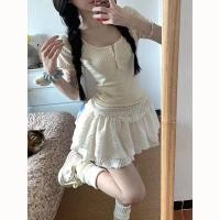 ราคา เสื้อยืดแขนสั้นทรงเข้ารูปสไตล์ฤดูร้อน ลายดอกไม้หวานๆ เท่ๆ ดีไซน์เน้นช่วงเอว (49355415663)