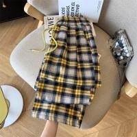 ราคา กางเกงขายาวลายสก็อตแบบมีเชือกผูกเอวสำหรับผู้หญิง เหมาะสำหรับฤดูใบไม้ผลิและฤดูใบไม้ร่วง ไซส์เล็ก เอวสูง ทรงหลวม ขากางเกงต (47954901945)