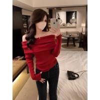 ราคา เสื้อไหมพรมสีแดงเปิดไหล่ตัวนี้เหมาะสำหรับฤดูใบไม้ผลิ ฤดูใบไม้ร่วง และฤดูหนาว ดีไซน์เข้ารูปเซ็กซี่และแขนยาว (41828540742)