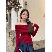ราคา เสื้อถักแขนยาวเปิดไหล่สไตล์เรโทร ออกแบบมาเป็นพิเศษสำหรับผู้หญิงไซส์ใหญ่ เสื้อทรงเข้ารูปเหมาะสำหรับผู้หญิงไซส์ใหญ่ในฤดูใบ (58055713466)